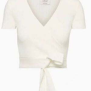 ARITZIA Wilfred Cream Wrap Top
